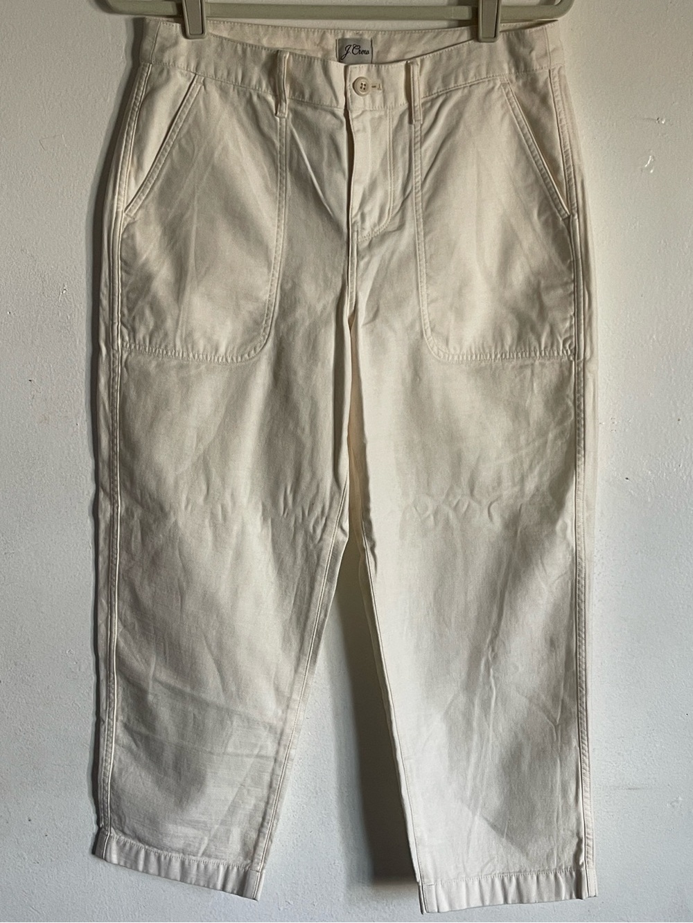 NWT J.Crew Re-Imagined Natural Cotton Utility Carpenter Pants Size 10P